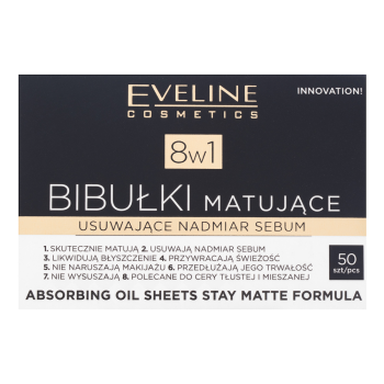 Eveline Absorbing Oil Sheets Stay Matte Formula 50 pcs foițe cu efect matifiant pentru piele uleioasă
