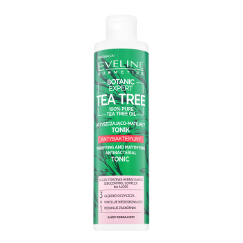 Eveline Botanic Expert Tea Tree Purifying & Mattifying Antibacterial Tonic toner de curățare cu efect matifiant 225 ml