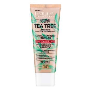Eveline Botanic Expert Tea Tree Mattifying, Protective Antibacterial Foundation tekutý make-up proti nedokonalostiam pleti 03 Light Beige 30 ml