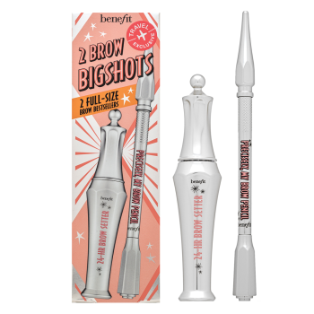Benefit 2 Brow Bigshots darčeková sada za oblikovanje obrva 4 Warm Deep Brown 7 ml + 0,08 g