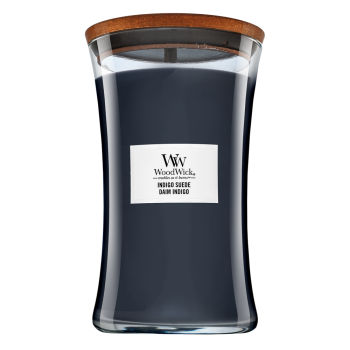 Woodwick Indigo Suede lumânare parfumată 610 g