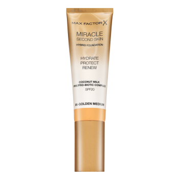 Max Factor Miracle Second Skin Hybrid Foundation SPF20 dlhotrvajúci make-up s hydratačným účinkom 06 Golden Medium 30 ml
