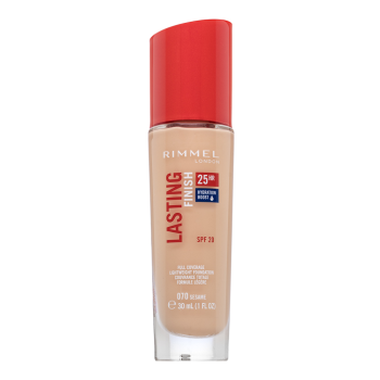 Rimmel London Lasting Finish 25HR SPF20 Full Coverage Lightweight Foundation Flüssiges Make Up für eine einheitliche und aufgehellte Gesichtshaut 070 30 ml
