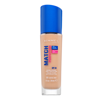 Rimmel London Match Perfection 24HR SPF20 Foundation vloeibare make-up voor een uniforme en stralende teint 101 Classic Ivory 30 ml