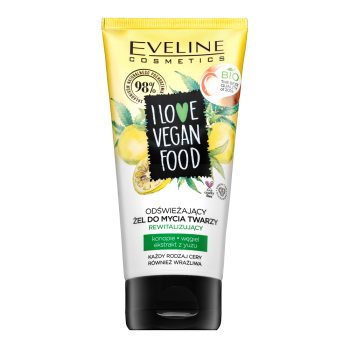 Eveline I Love Vegan Food Refreshing and revitalizing Face Wash Gel tisztító gél minden bőrtípusra 150 ml