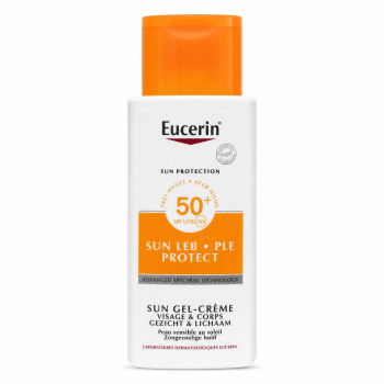 Eucerin Sun Protection Bräunungscreme SPF50+ Sun LEB PLE Protect Sun Gel-Créme 150 ml