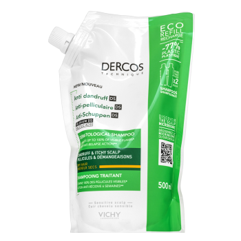Vichy Dercos Anti-Dandruff Dry Hair Dermatological Shampoo Refill sampon korpásodás ellen 500 ml