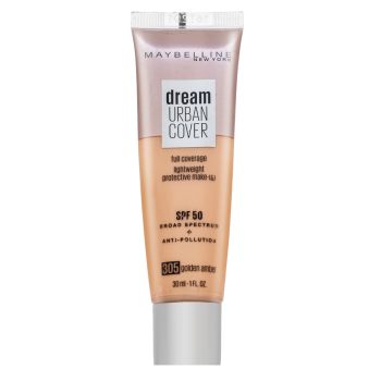 Maybelline Dream Urban Cover Full Coverage Lightweight Protective Make-up SPF50 tekutý make-up 305 Golden Amber 30 ml