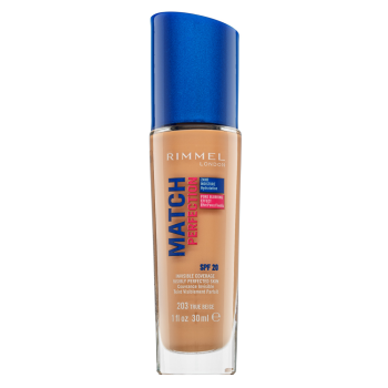 Rimmel London Match Perfection 24HR SPF20 Foundation vloeibare make-up voor een uniforme en stralende teint 203 True Beige 30 ml