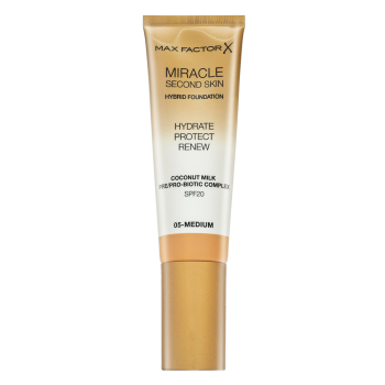 Max Factor Miracle Second Skin Hybrid Foundation SPF20 dlhotrvajúci make-up s hydratačným účinkom 05 Medium 30 ml