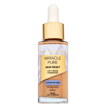Max Factor Miracle Pure Skin Reset 2in1 Serum Foundation vloeibare make-up voor huidvernieuwing 60-80 Light to Medium 30 ml