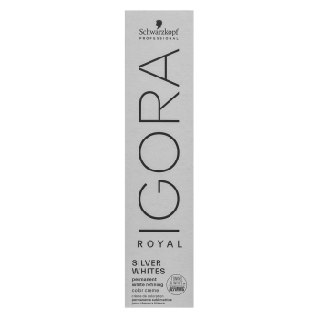 Schwarzkopf Professional Igora Royal SilverWhite Permanent White Refining Color Creme professionele permanente haarkleuring voor platinablond en grijs haar Silver 60 ml
