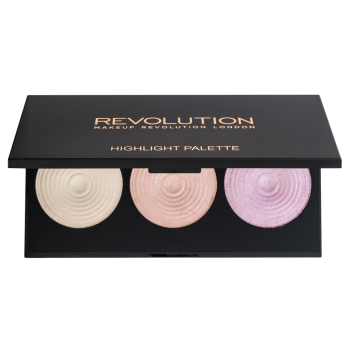 Makeup Revolution Highlighter Palette multifunkciós arc paletta az egységes és világosabb arcbőrre 15 g
