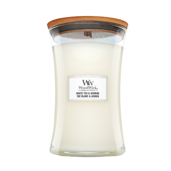 Woodwick White Tea & Jasmine candela profumata 610 g