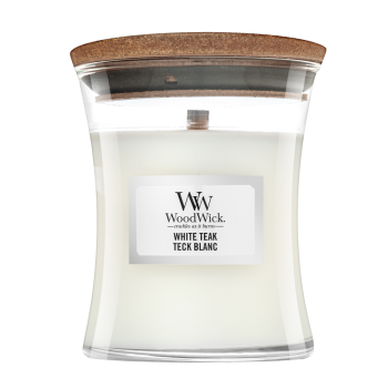 Woodwick White Teak Duftkerze 85 g