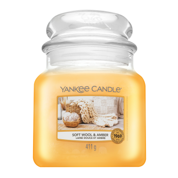 Yankee Candle Soft Wool & Amber vonná sviečka 411 g
