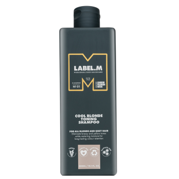 Label.M Cool Blonde Toning Shampoo tonizáló sampon platinaszőke és ősz hajra 300 ml
