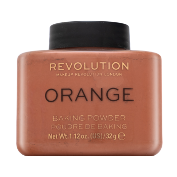 Makeup Revolution Baking Powder púder az egységes és világosabb arcbőrre Orange 32 g