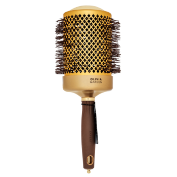 Olivia Garden Expert Blowout Shine Round Brush Wavy Bristles Gold & Brown 80 mm kefa na vlasy