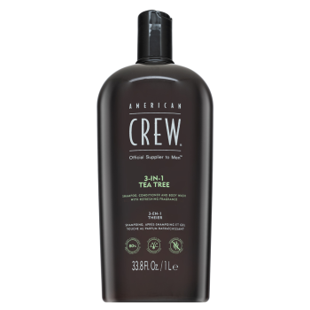 American Crew 3-in-1 Tea Tree sampon, kondicionáló és tusfürdő mindennapi használatra 1000 ml