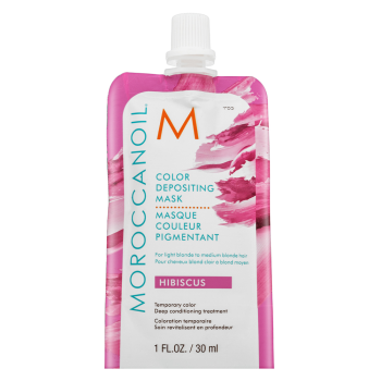 Moroccanoil Color Depositing Mask mască hrănitoare cu pigmenți colorați Hibiscus 30 ml