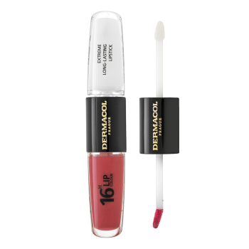 Dermacol 16H Lip Colour Extreme Long-Lasting Lipstick zweiphasige, langanhaltende Farbe und Gloss für die Lippen No. 06 8 ml