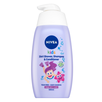 Nivea Kids 3v1 Shower & Shampoo & Conditioner șampon, balsam și un gel de duș pentru copii Girl 500 ml