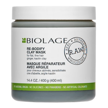 Matrix Biolage R.A.W. Re-Bodify Clay Mask maszk volumen nélküli vékony szálú hajra 400 ml