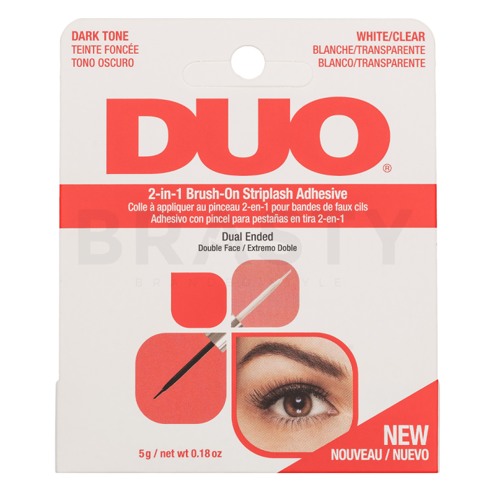 Ardell DUO 2-in-1 Brush-On Striplash Adhesive лепило за изкуствени мигли White/Clear 5 g