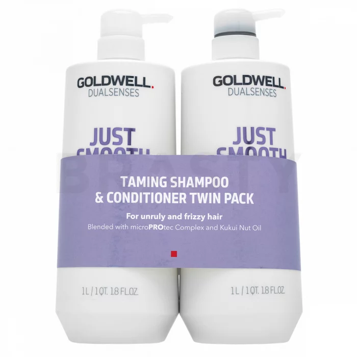 Goldwell Dualsenses Just Smooth Taming Duo šampon in balzam za neurejene lase 2 x 1000 ml