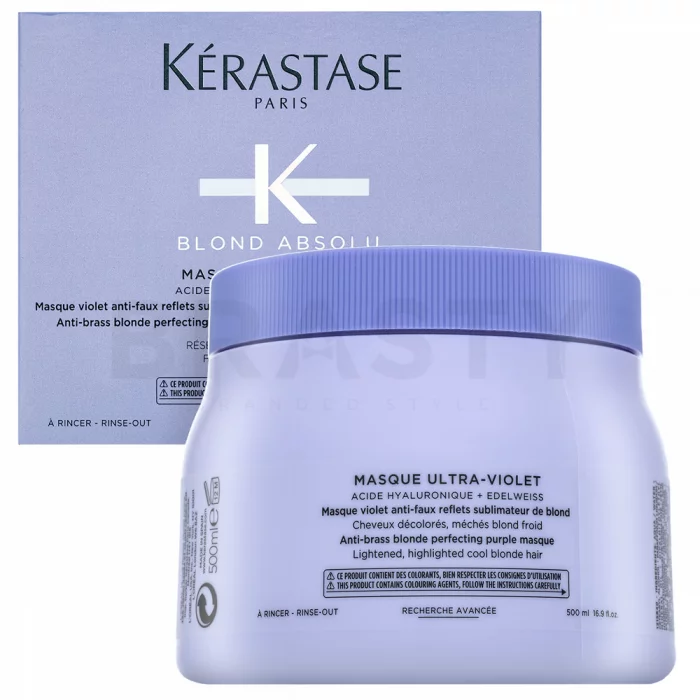 Kérastase Blond Absolu Masque Ultra-Violet Mascarilla Para cabello rubio platino y gris 500 ml