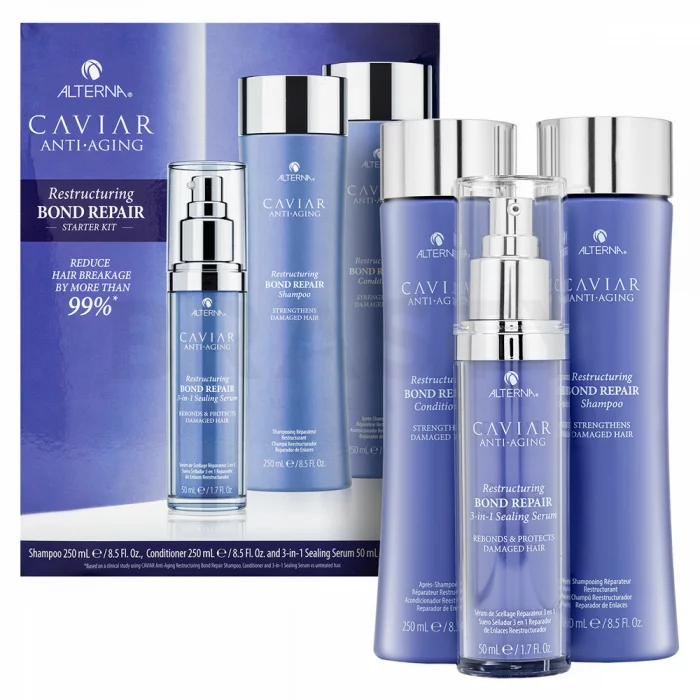 Alterna Caviar Restructuring Bond Repair Stylist Starter Kit sada pre poškodené vlasy 250 ml x 250 ml x 50 ml
