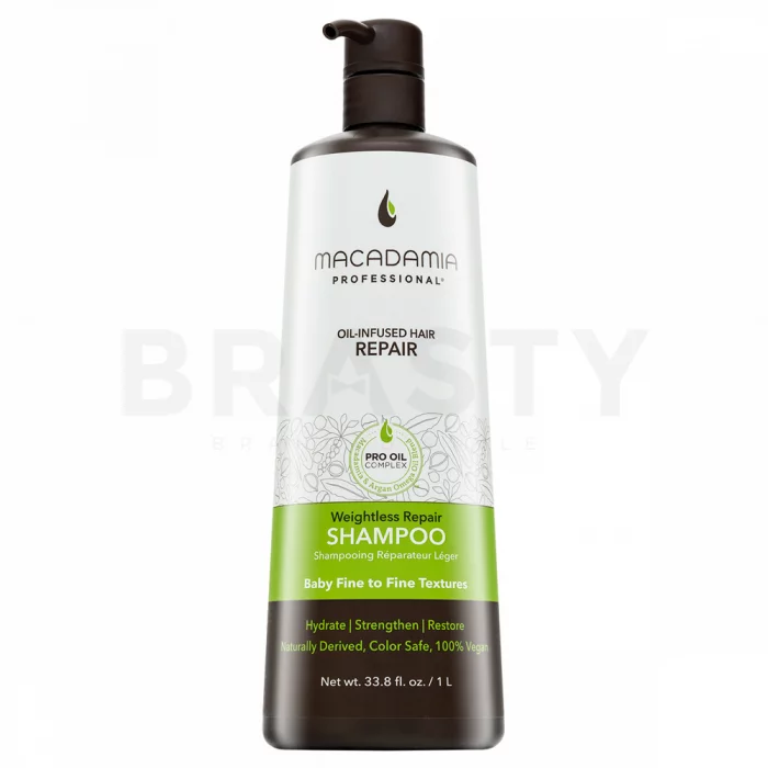 Macadamia Professional Weightless Repair Shampoo erősítő sampon sérült hajra 1000 ml