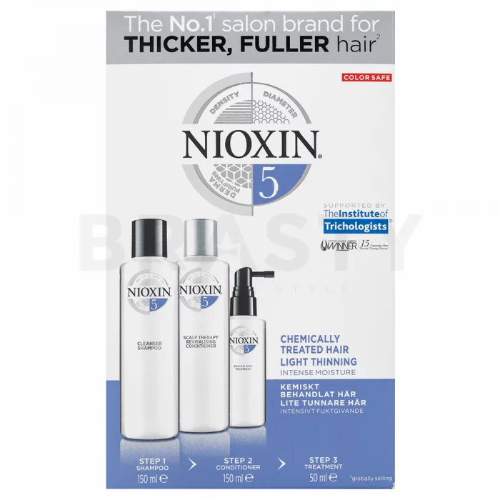 Nioxin System 5 Trial Kit set for chemically treated hair 150 ml + 150 ml + 50 ml