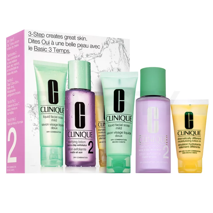 Clinique 3-Step Creates Great Skin Introduction Set Dry/Combination Kit para piel normal / mixta 50 ml + 100 ml + 30 ml