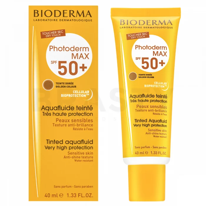 Bioderma Photoderm MAX Aquafluid Golden Colour SPF 50+ krém na opaľovanie pre zjednotenie farebného tónu pleti 40 ml