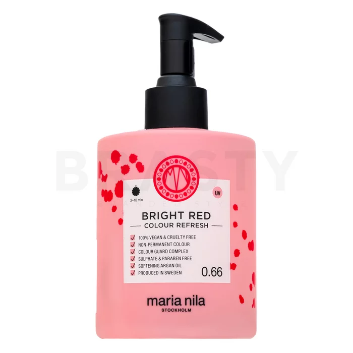 Maria Nila Colour Refresh vyživujúca maska ​​s farebnými pigmentmi pre oživenie červených odtieňov Bright Red 300 ml