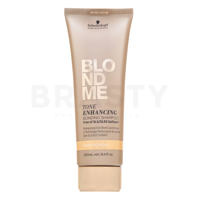 Schwarzkopf Professional BlondMe Tone Enhancing Bonding Shampoo Warm Blondes bezsulfátový šampón pre oživenie teplých blond odtieňov vlasov 250 ml