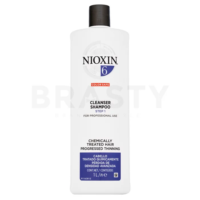 Nioxin System 6 Cleanser Shampoo tisztító sampon kémiailag kezelt hajra 1000 ml