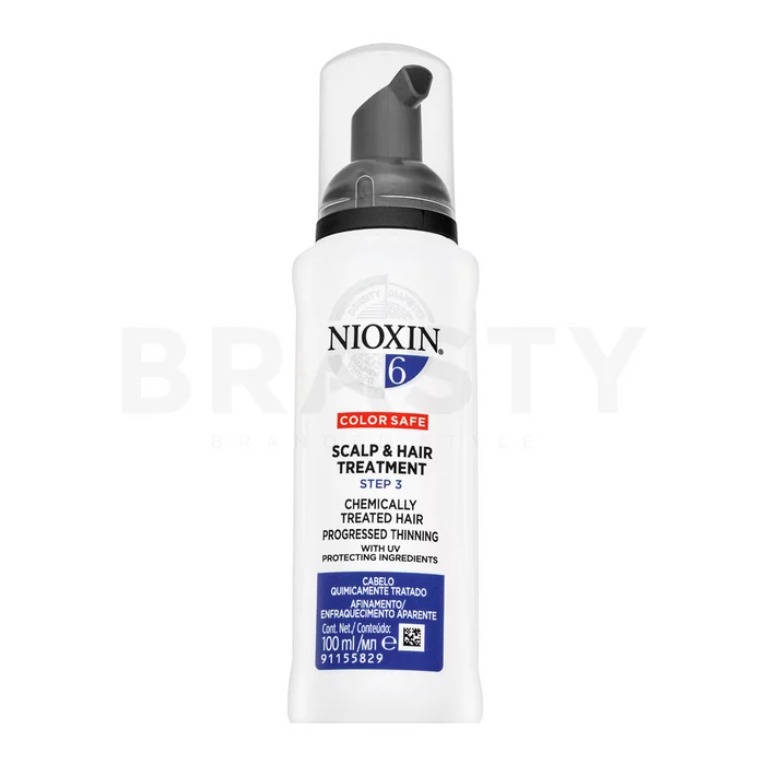 Nioxin System 6 Scalp & Hair Treatment odżywczy krem leave-in do włosów farbowanych, rozjaśnianych i po innych zabiegach chemicznych 100 ml