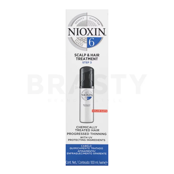 Nioxin System 6 Scalp & Hair Treatment odżywczy krem leave-in do włosów farbowanych, rozjaśnianych i po innych zabiegach chemicznych 100 ml