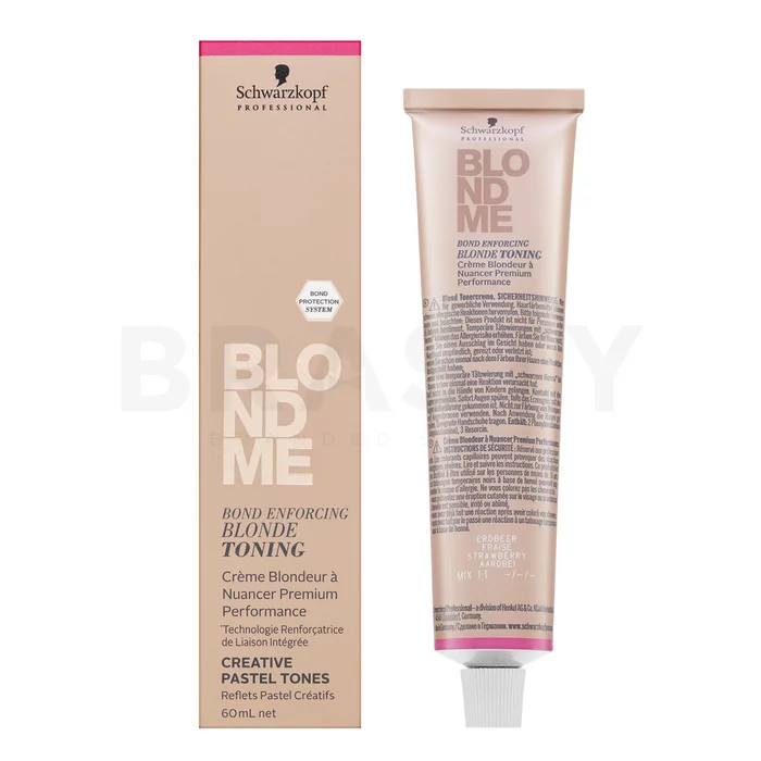 Schwarzkopf Professional BlondMe Blonde Toning tónovací farebný krém pre blond vlasy Strawberry 60 ml