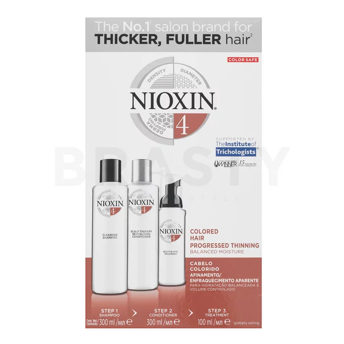 Nioxin System 4 Loyalty Kit sada proti vypadávaniu farbených vlasov 300 ml + 300 ml + 100 ml
