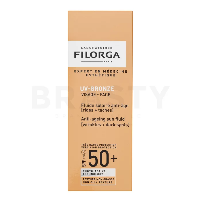 Filorga UV-Bronze Face Anti-Ageing Sun Fluid SPF50+ hidratáló és védő fluid pigmentfoltok ellen 40 ml