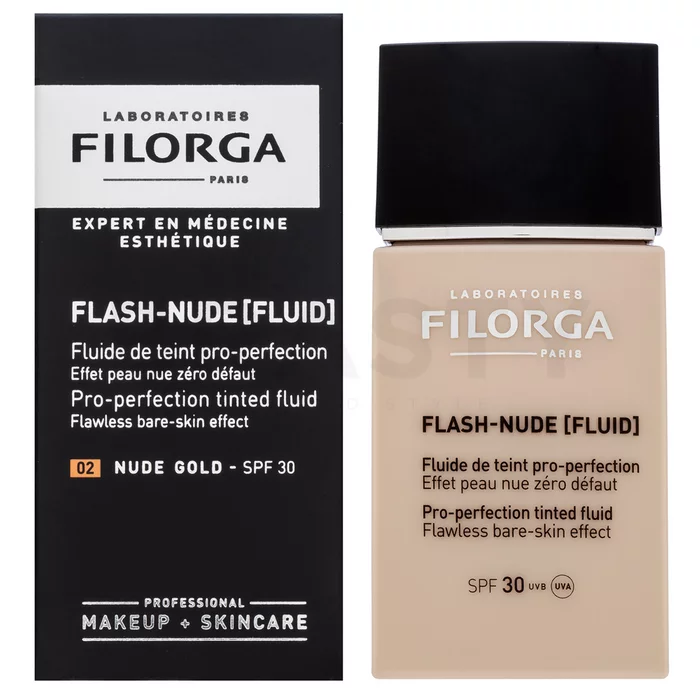 Filorga Flash-Nude Tinted Fluid emulsione tonificante e idratante per l' unificazione della pelle e illuminazione 02 Nude Gold 30 ml
