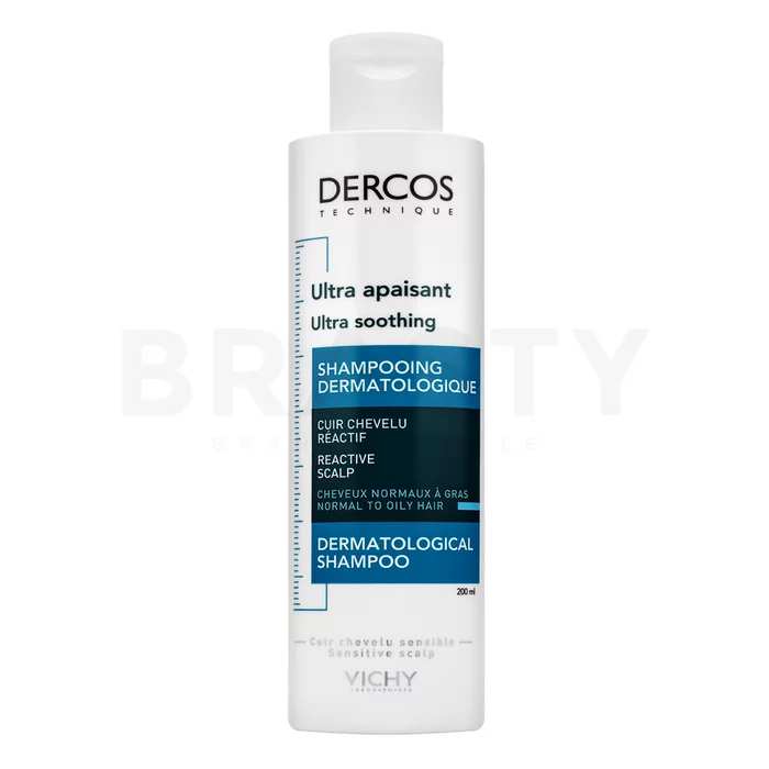 Vichy Dercos Ultra Soothing Sulfate-Free Shampoo Normal To Oily Hair sulfaatvrije shampoo voor vette hoofdhuid 200 ml