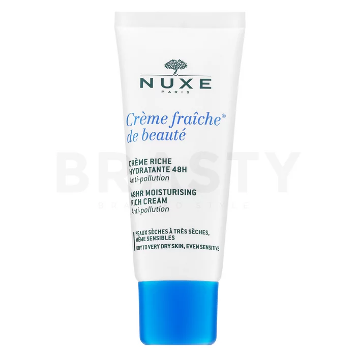 Nuxe Creme Fraiche de Beauté 48HR Moisturising Rich Cream ukľudňujúca emulzia pre veľmi suchú a citlivú pleť 30 ml
