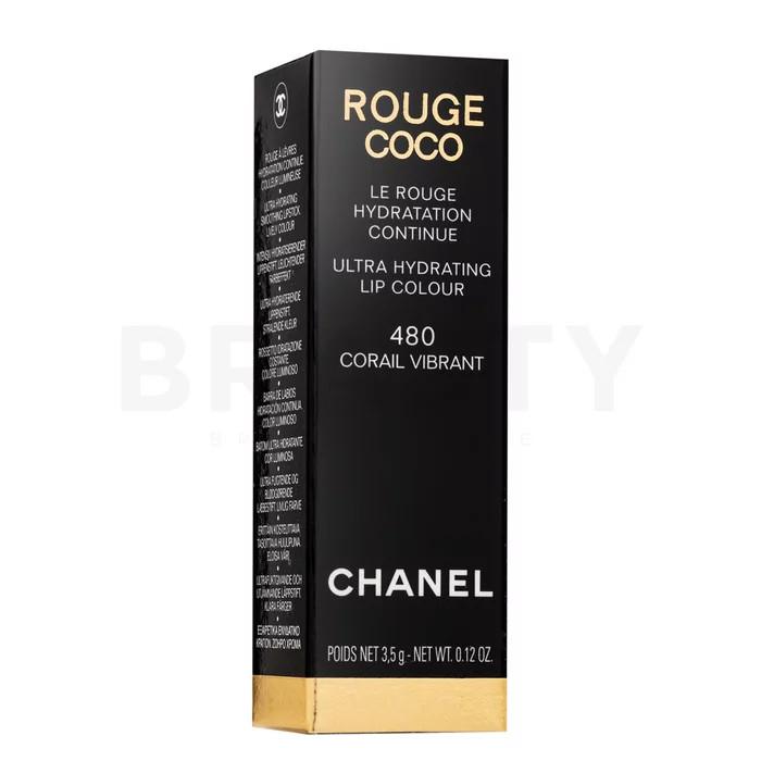 Chanel Rouge Coco rúzs hidratáló hatású 480 Corail Vibrant 3,5 g
