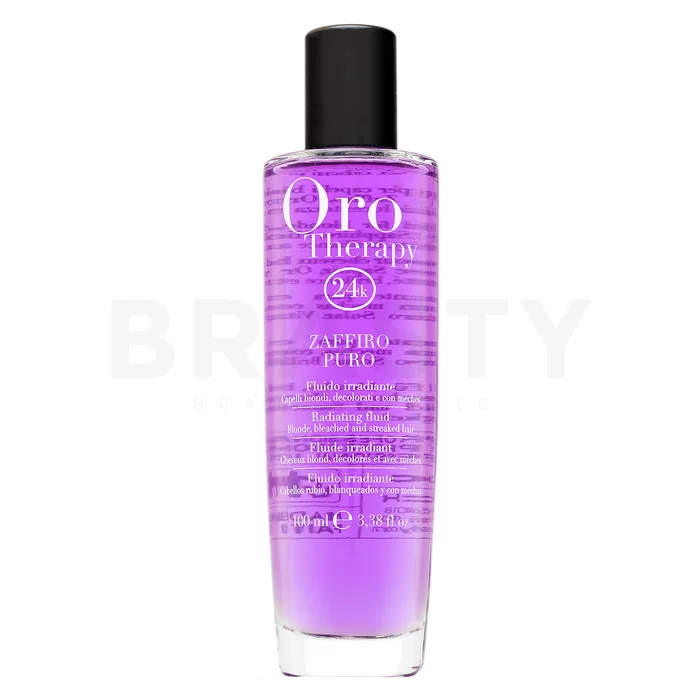 Fanola Oro Therapy Zaffiro Puro Radiating Fluid nega brez izpiranja za sijoč lesk las 100 ml