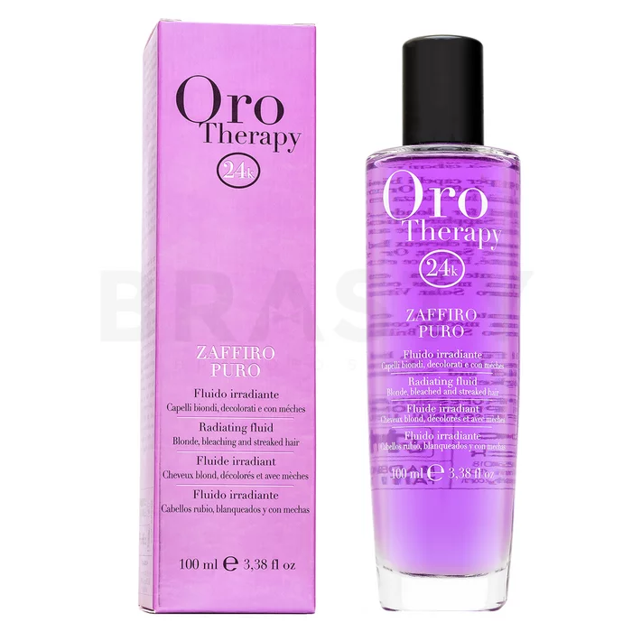 Fanola Oro Therapy Zaffiro Puro Radiating Fluid nega brez izpiranja za sijoč lesk las 100 ml